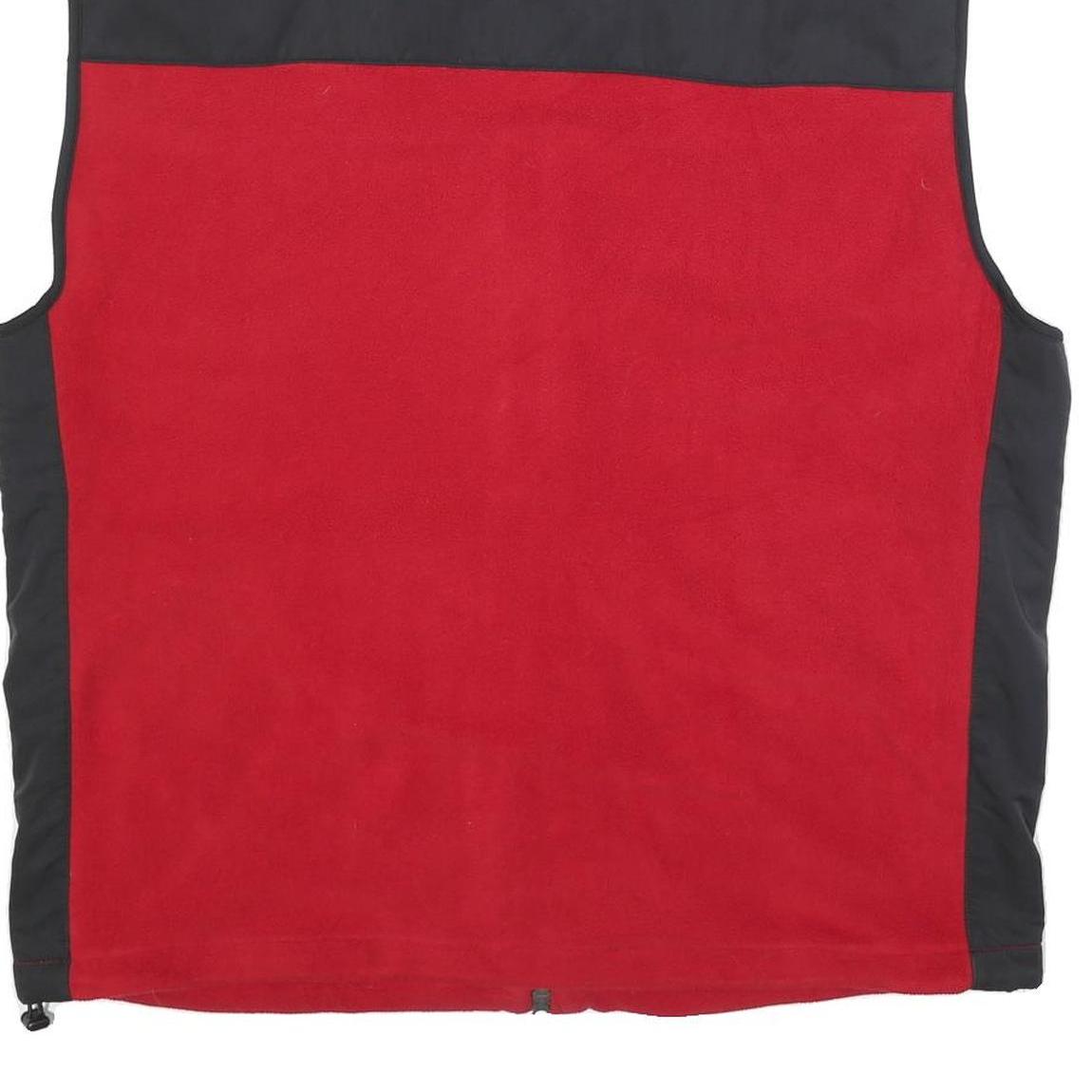 NAUTICA Mens Red & Black Zip Up Fleece Jacket 2XL Polyester Casual Outdoor Vest