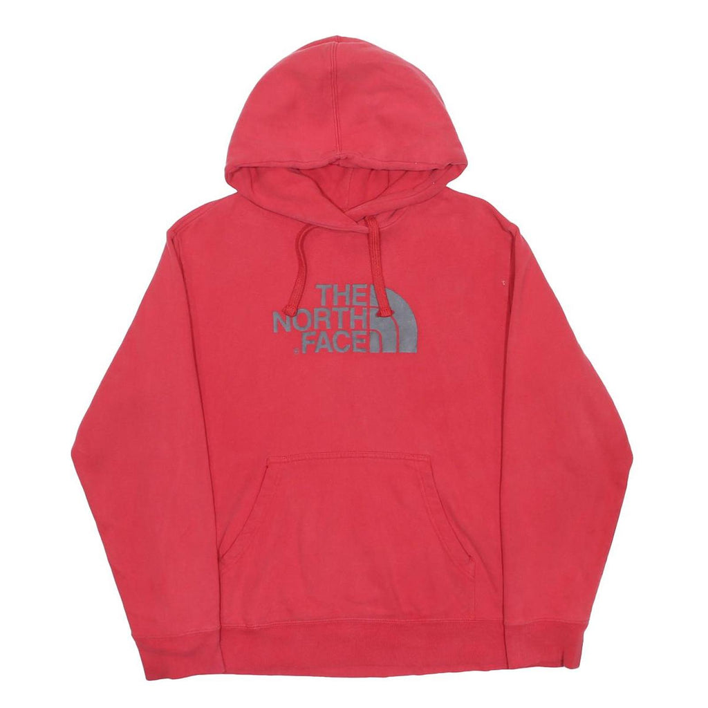 THE NORTH FACE Mens Red Pullover Hoodie L Cotton Blend Logo
