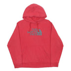 THE NORTH FACE Mens Red Pullover Hoodie L Cotton Blend Logo