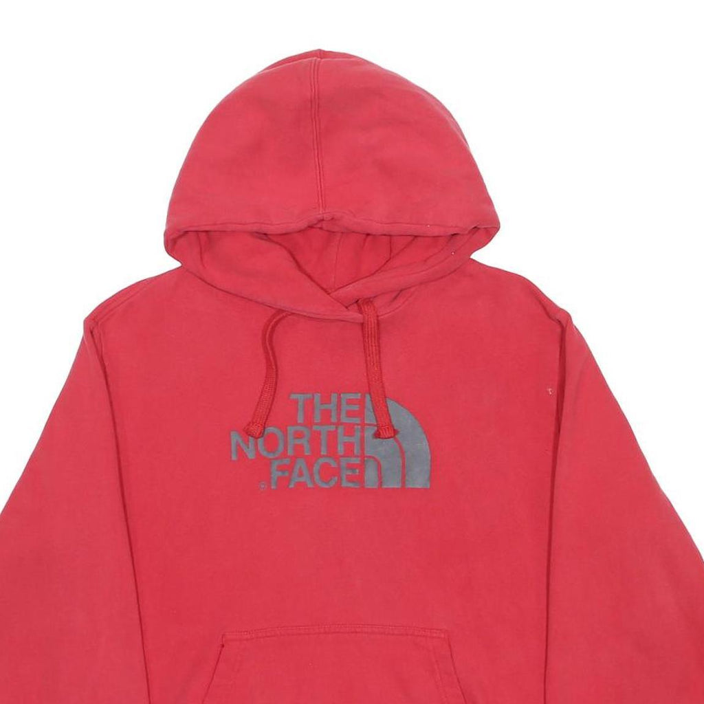 THE NORTH FACE Mens Red Pullover Hoodie L Cotton Blend Logo