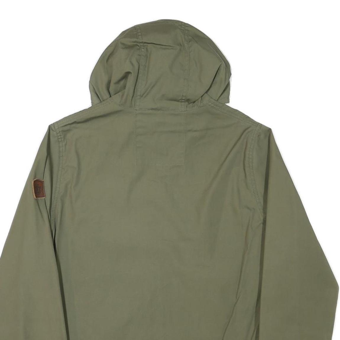 ELEMENT Mens Green Zip Up Hooded Jacket S Polyester Blend Plain Casual Outdoor