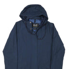 JACK WOLFSKIN Womens Blue Outdoor Jacket S Polyester Blend Zip Hooded Plain