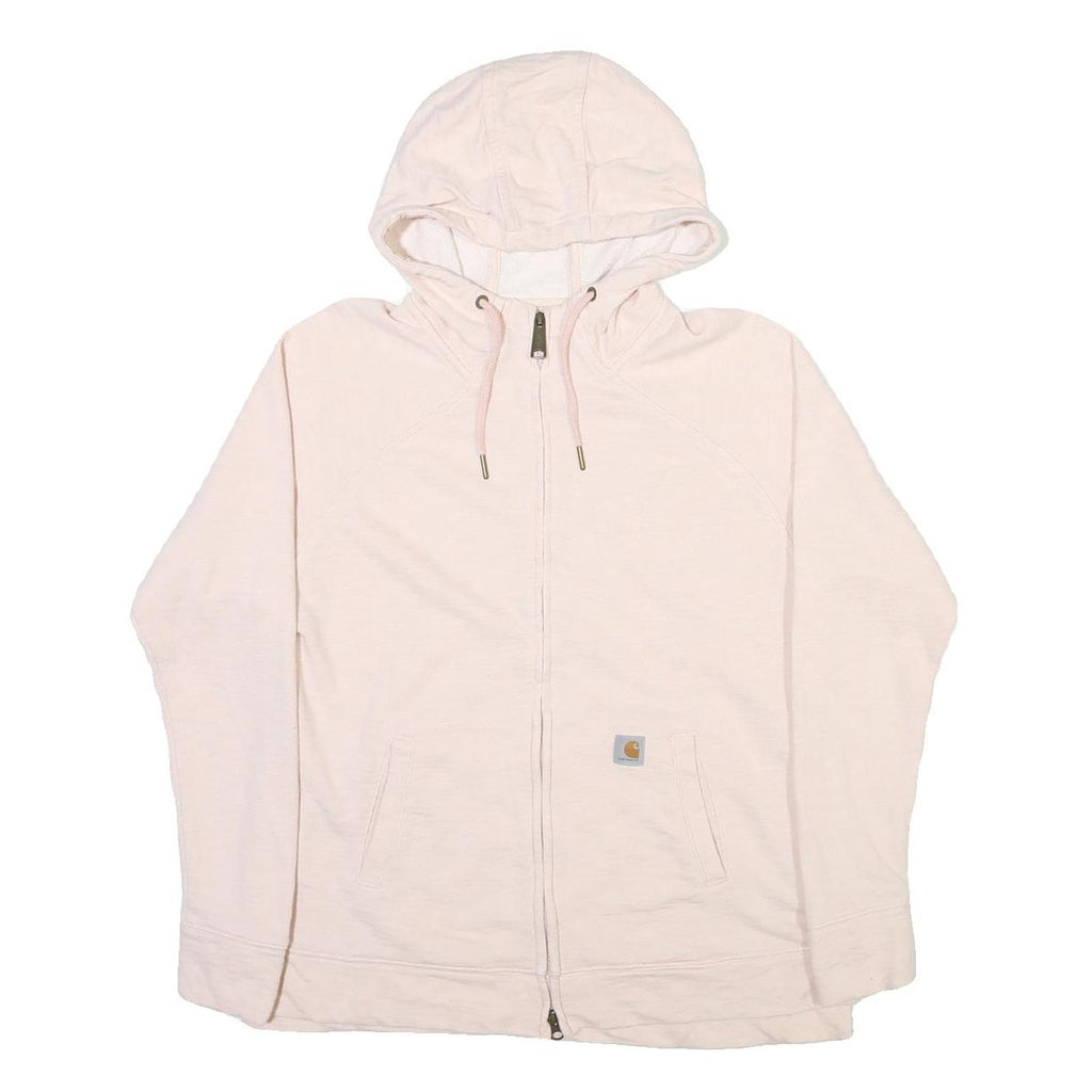 CARHARTT Womens Cream Zip Up Hoodie M Cotton Blend Casual Wear