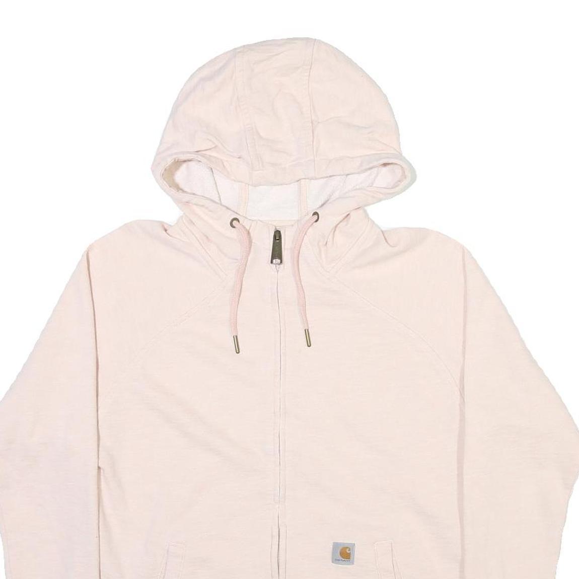 CARHARTT Womens Cream Zip Up Hoodie M Cotton Blend Casual Wear