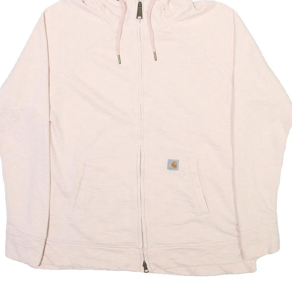 CARHARTT Womens Cream Zip Up Hoodie M Cotton Blend Casual Wear