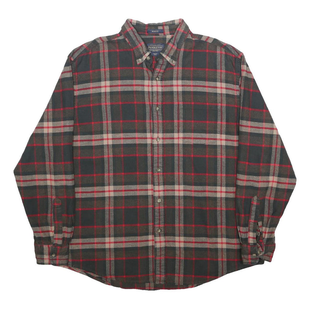 PENDLETON Mens Black & Red Check Shirt XL Cotton Classic Button-Down Long Sleeve