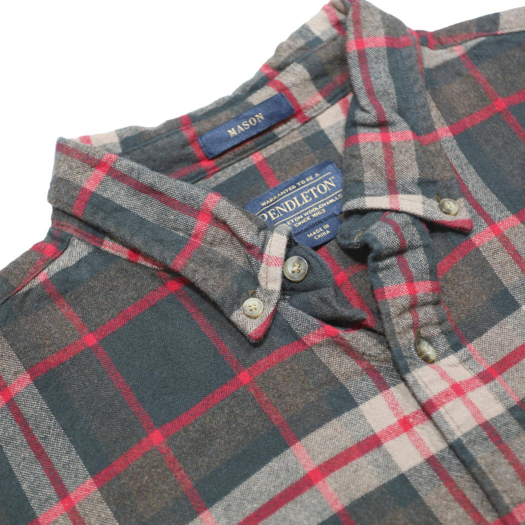 PENDLETON Mens Black & Red Check Shirt XL Cotton Classic Button-Down Long Sleeve