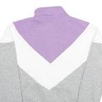 FILA Womens Purple & White & Grey Cotton Blend 1/4 Zip S Sweatshirt Pullover