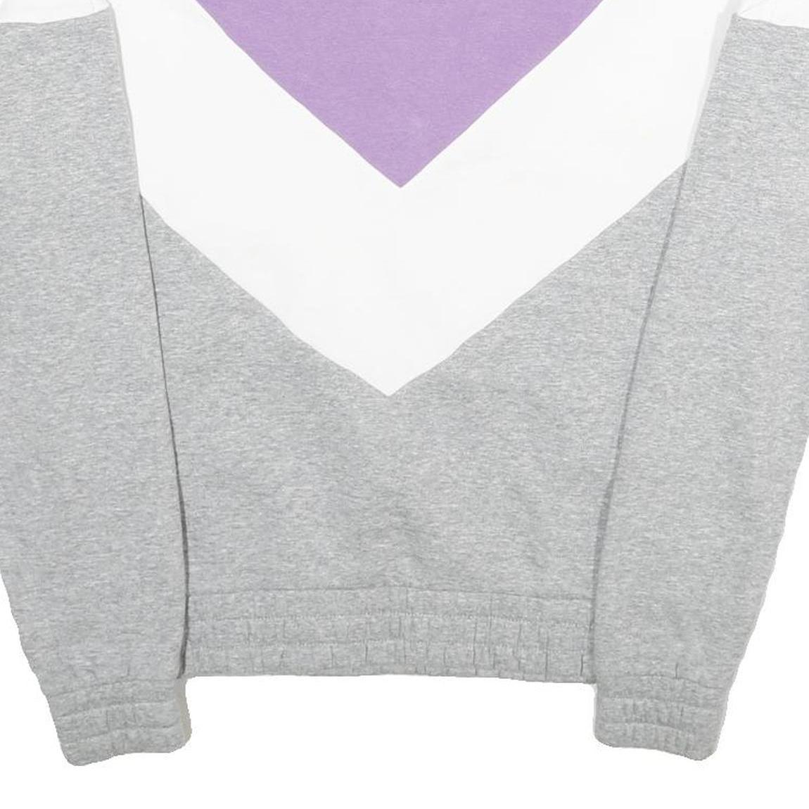 FILA Womens Purple & White & Grey Cotton Blend 1/4 Zip S Sweatshirt Pullover