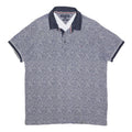 TOMMY HILFIGER Mens Blue White Floral Short Sleeve Polo Shirt L Cotton Casual