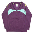 ADIDAS Womens Purple & Light Blue Track Jacket UK 16 Polyester Zip Athletic