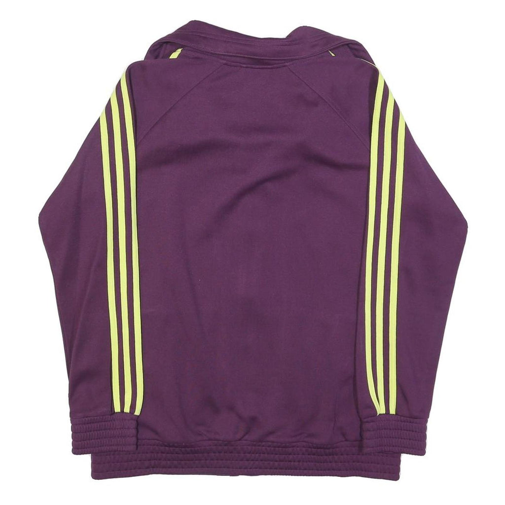 ADIDAS Womens Purple & Light Blue Track Jacket UK 16 Polyester Zip Athletic
