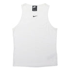NIKE Mens White Sleeveless T-Shirt S Cotton Blend Classic Crew Neck Sports