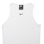 NIKE Mens White Sleeveless T-Shirt S Cotton Blend Classic Crew Neck Sports