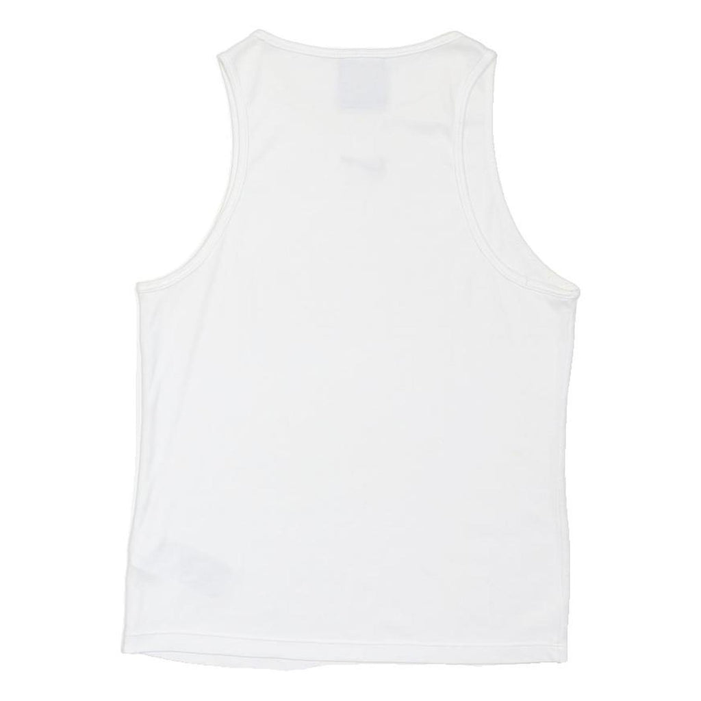 NIKE Mens White Sleeveless T-Shirt S Cotton Blend Classic Crew Neck Sports