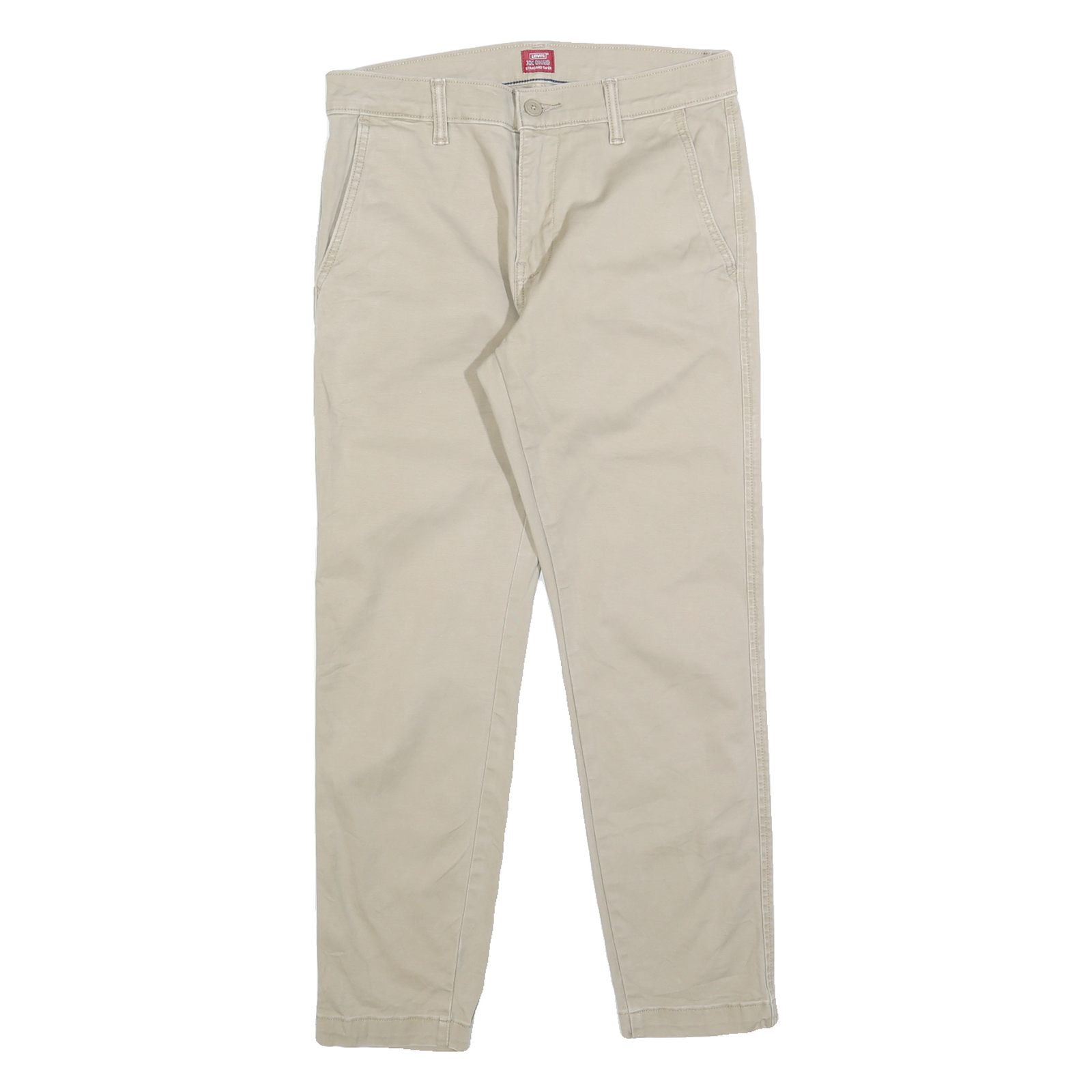 LEVI'S Mens Cotton Blend Beige Regular Zip Trousers W29 L25 Casual Classic Fit