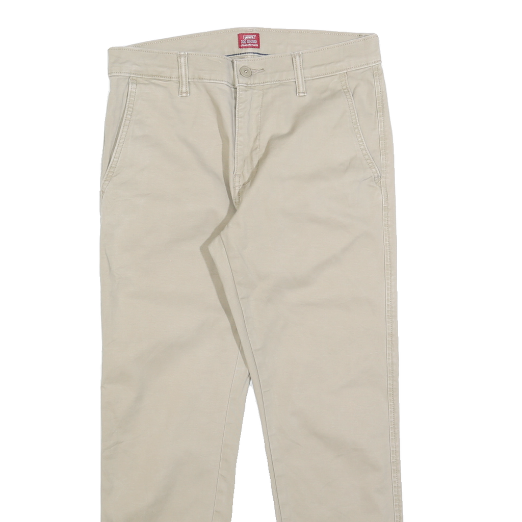 LEVI'S Mens Cotton Blend Beige Regular Zip Trousers W29 L25 Casual Classic Fit