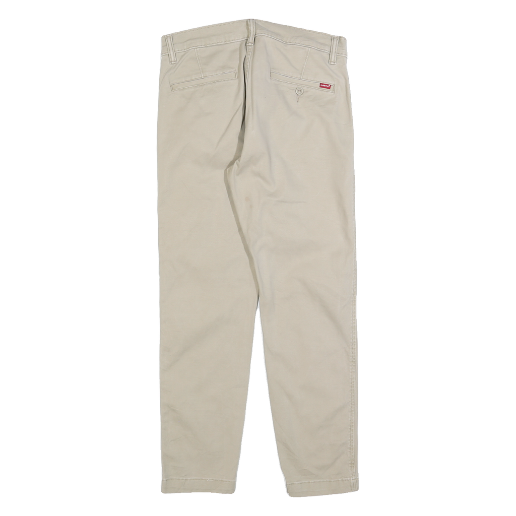 LEVI'S Mens Cotton Blend Beige Regular Zip Trousers W29 L25 Casual Classic Fit