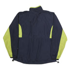 STARTER Mens Navy & Lime Zip Jacket L Polyester Lightweight Track Top Sportswear