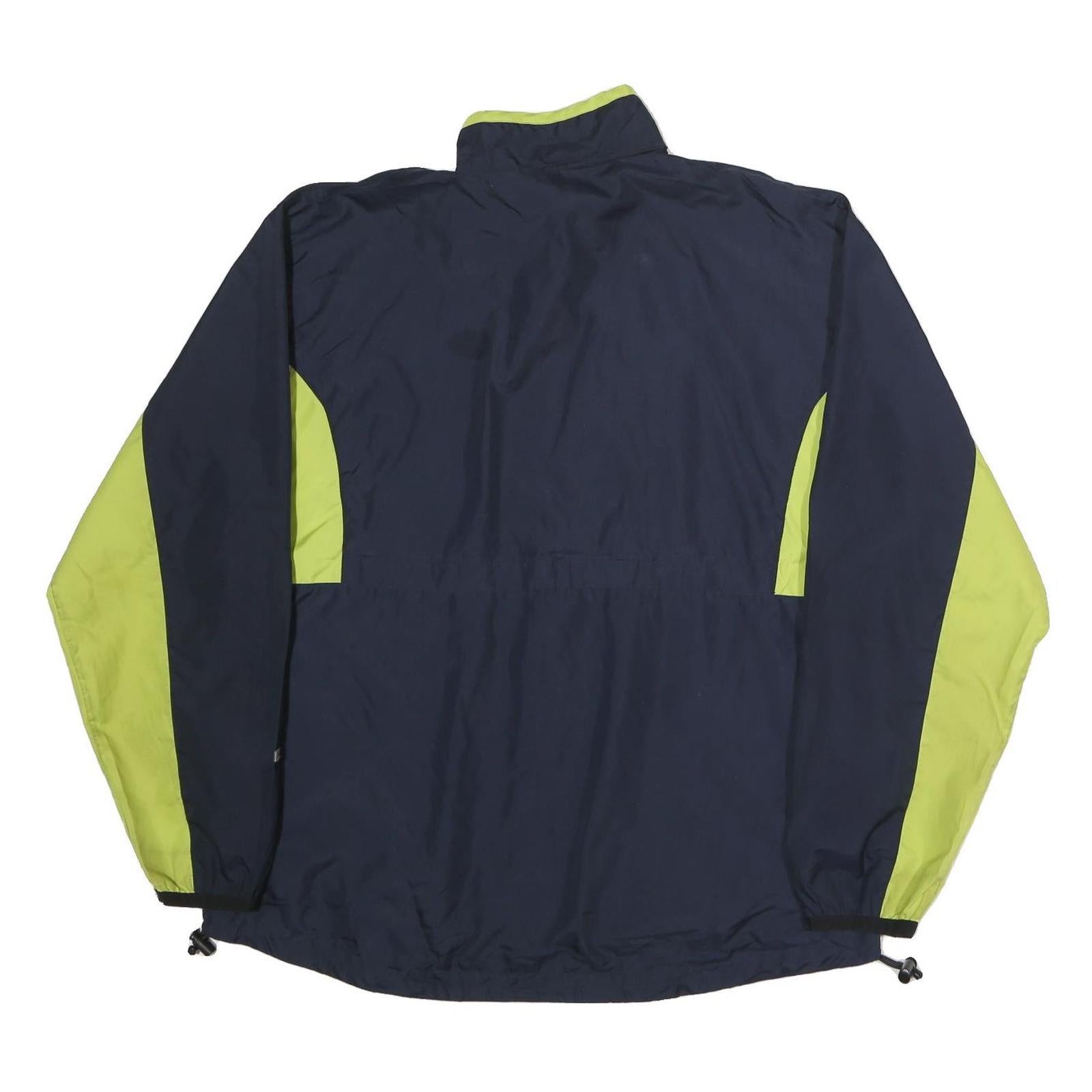 STARTER Mens Navy & Lime Zip Jacket L Polyester Lightweight Track Top Sportswear