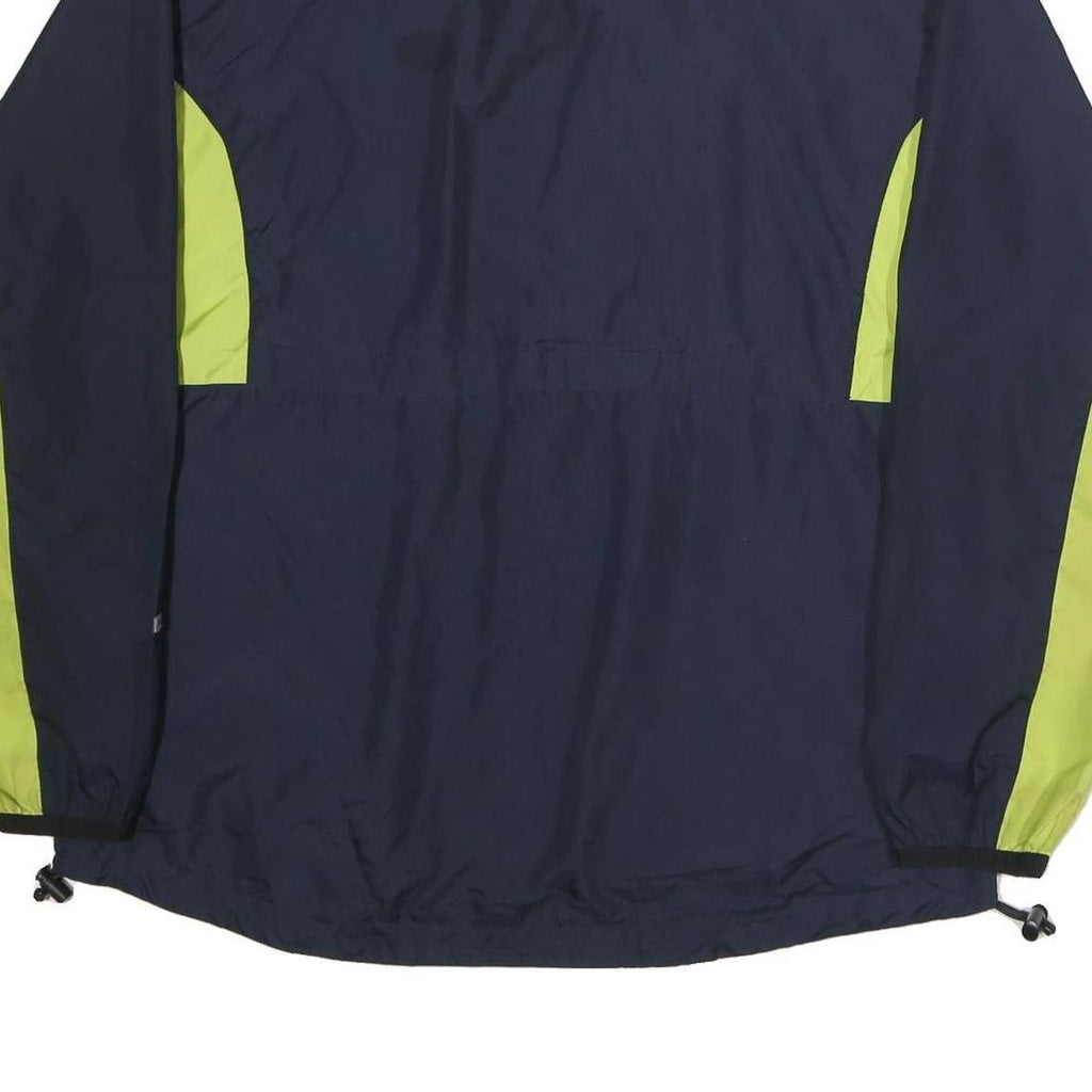STARTER Mens Navy & Lime Zip Jacket L Polyester Lightweight Track Top Sportswear