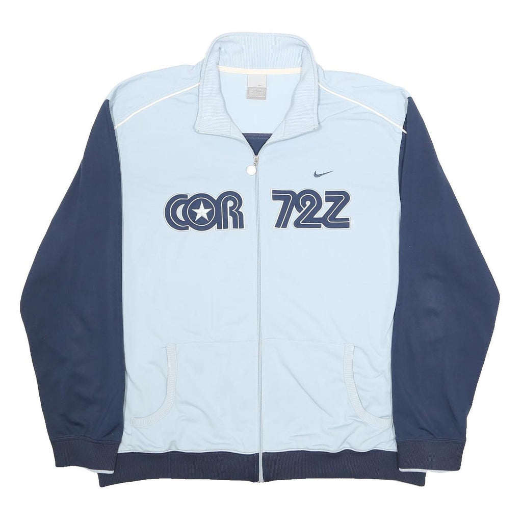 NIKE Mens Blue & Light Blue COR 72Z Track Jacket 2XL Polyester Zip