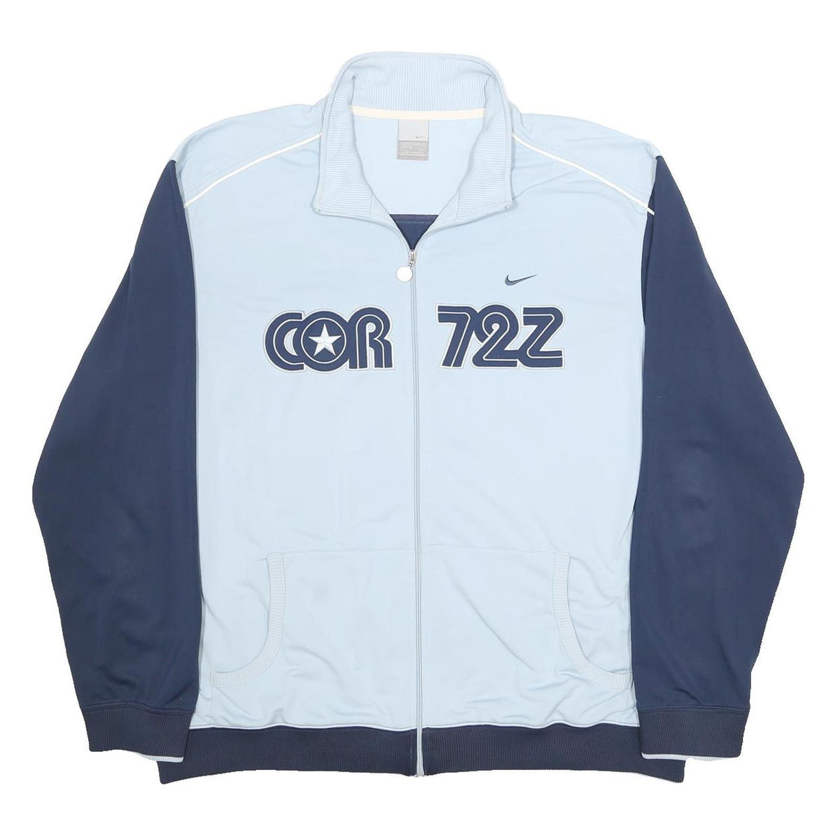 NIKE Mens Blue & Light Blue COR 72Z Track Jacket 2XL Polyester Zip