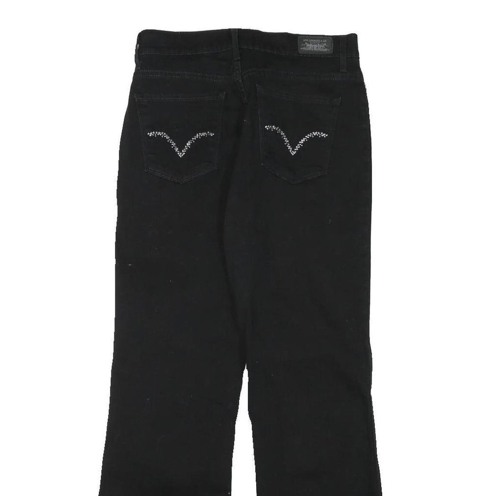 LEVI'S Womens Black Regular Flared Denim Medium Wash W28 L28 Classic Cotton