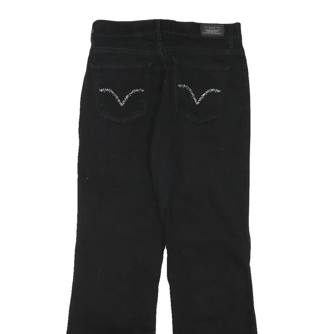 LEVI'S Womens Black Regular Flared Denim Medium Wash W28 L28 Classic Cotton