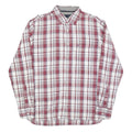 TOMMY HILFIGER Mens Red & White Check Shirt L Long Sleeve Casual Button