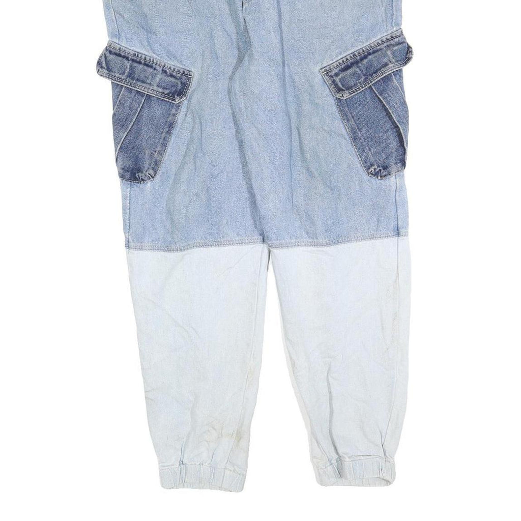 KARL KANI Mens Jeans Blue Regular Cargo Denim Light W38 L30 Streetwear