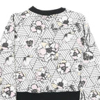 FILA Womens White & Black Floral Sweatshirt Crew Neck XS Lightweight Comfort