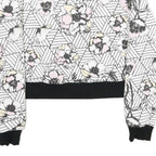 FILA Womens White & Black Floral Sweatshirt Crew Neck XS Lightweight Comfort