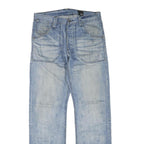 JACK & JONES Mens Blue Cotton Blend Regular Straight Denim W36 L34 Zip Jeans