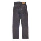 LEVI'S Mens Black Regular Straight Denim Jeans W26 L31 Classic Casual Button Fly