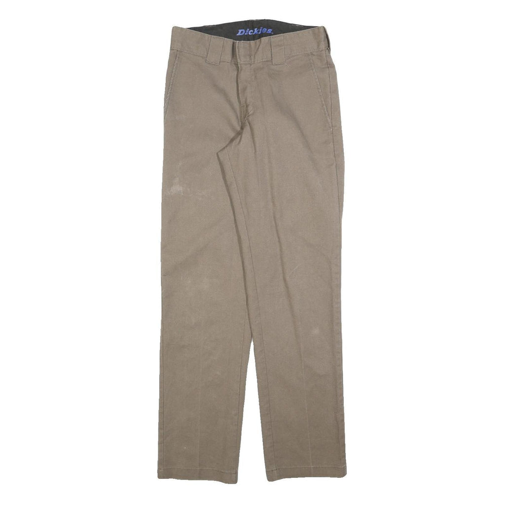 DICKIES Mens Cotton Blend Beige Regular Fit Straight Leg Trousers W29 L32