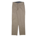 DICKIES Mens Cotton Blend Beige Regular Fit Straight Leg Trousers W29 L32