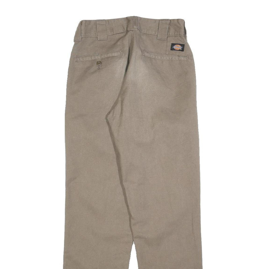 DICKIES Mens Cotton Blend Beige Regular Fit Straight Leg Trousers W29 L32