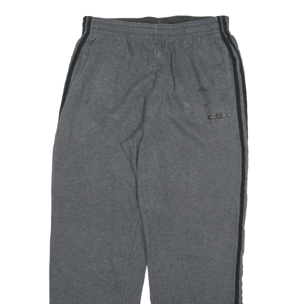 ADIDAS Mens Joggers Grey & Black Slim Straight L W30 L30 Casual Sportswear