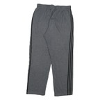 ADIDAS Mens Joggers Grey & Black Slim Straight L W30 L30 Casual Sportswear