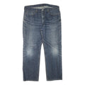 LEVI'S Mens Regular Blue Denim Straight Jeans W38 L29 Classic Cotton Blend Zip