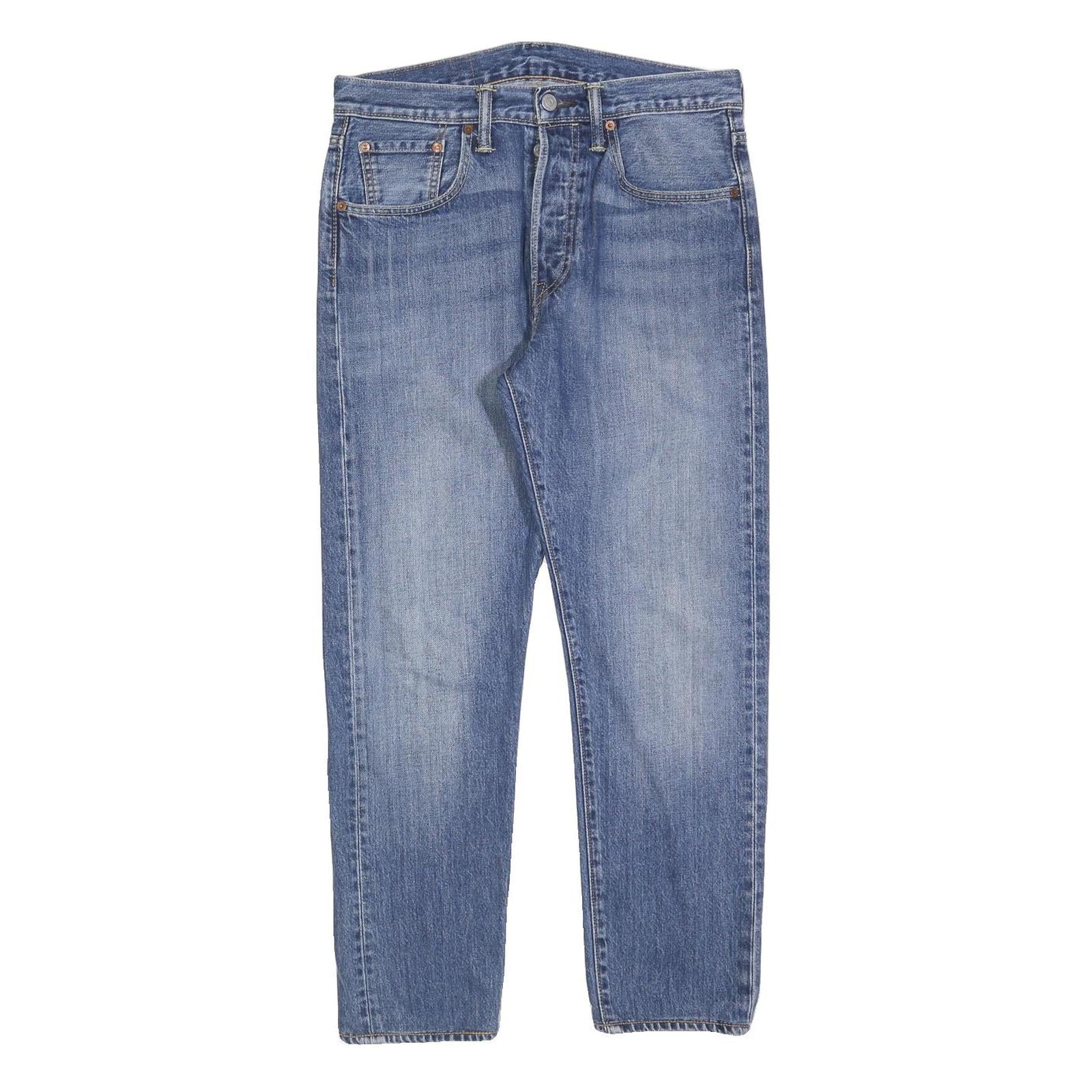 LEVI'S 501CT Mens Jeans Blue Classic Straight Denim Medium W29 L27 Button