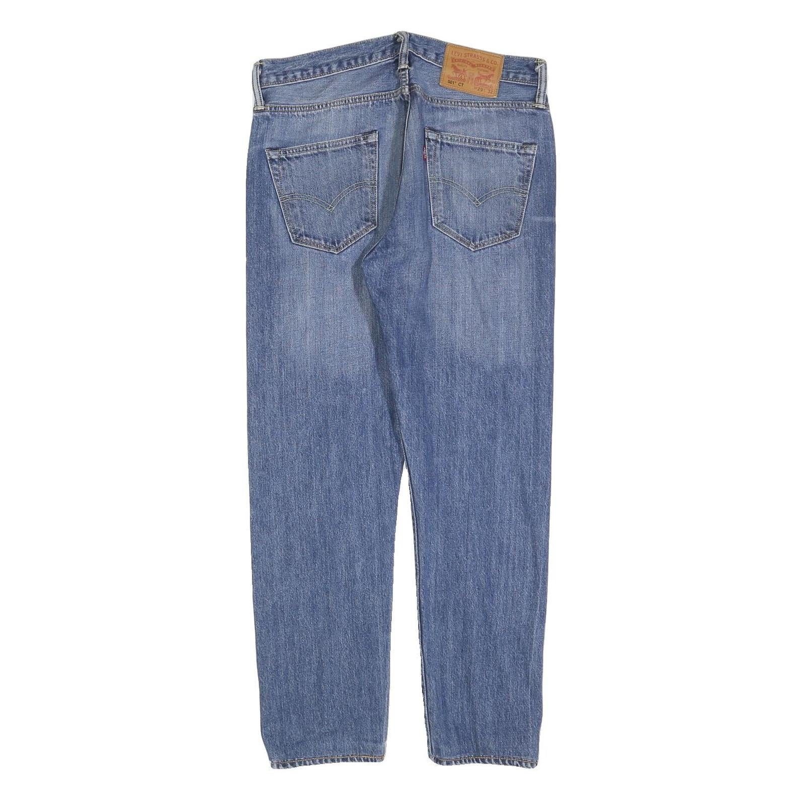 LEVI'S 501CT Mens Jeans Blue Classic Straight Denim Medium W29 L27 Button