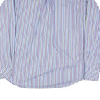 TOMMY HILFIGER Mens Blue & Purple Stripe Shirt L Button Down Cotton Blend Formal