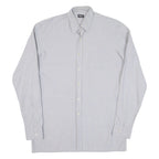 Mens Shirt Grey Striped Long Sleeve M