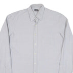 Mens Shirt Grey Striped Long Sleeve M