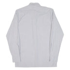 Mens Shirt Grey Striped Long Sleeve M