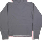 REEBOK Womens Grey & Pink Lightweight Zip Jacket UK 14 Polyester Blend Hooded