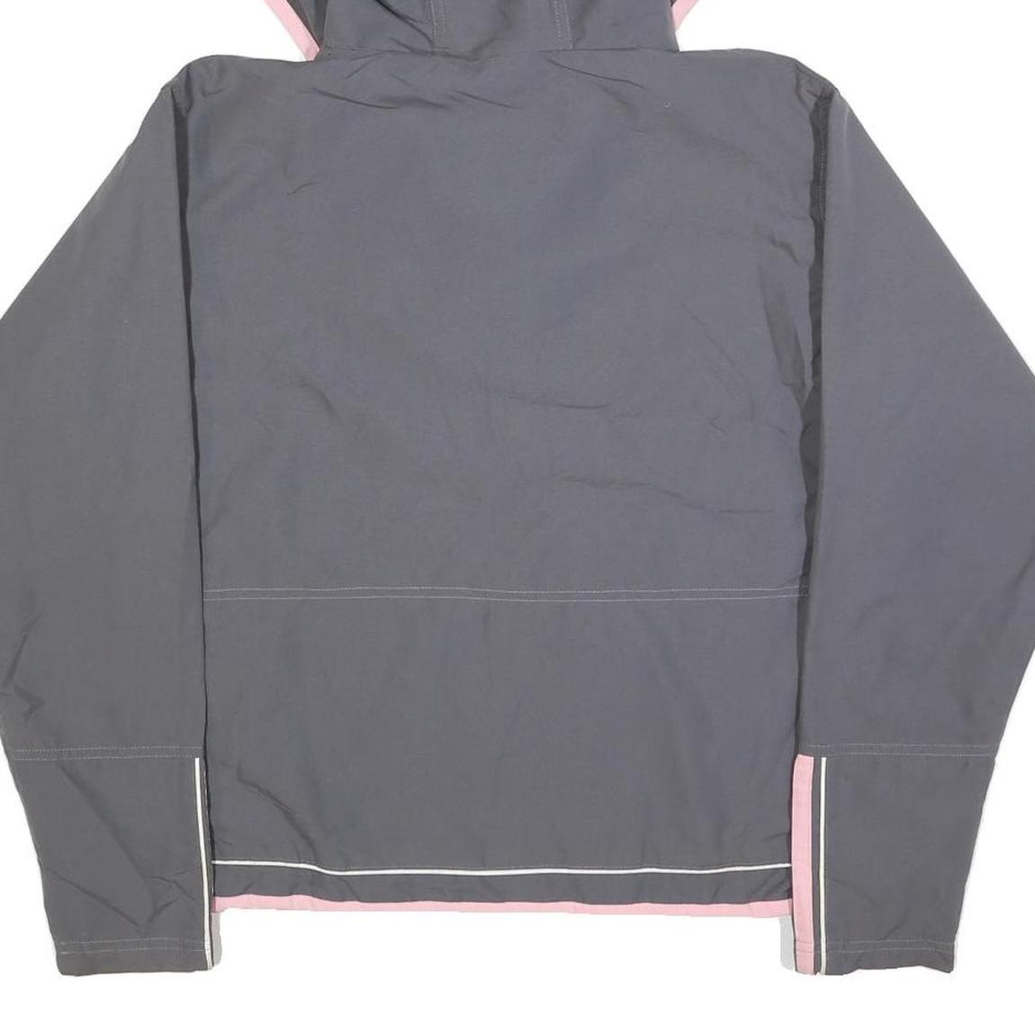REEBOK Womens Grey & Pink Lightweight Zip Jacket UK 14 Polyester Blend Hooded