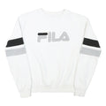 FILA Mens White & Black Sweatshirt Crew Neck XS Cotton Blend Casual Pullover